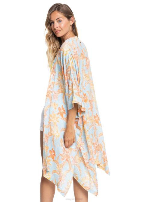X4FH311 cool blue island time Rebel Sun Kimono Women Roxy | Tops