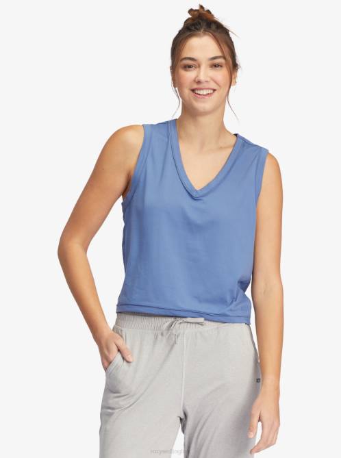 X4FH348 bijou blue Sun Might Shine V-Neck Tank Top Women Roxy | Tops