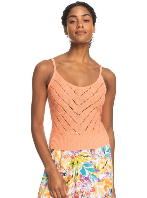 X4FH398 papaya punch Sunrise Club Strappy Tank Women Roxy | Tops