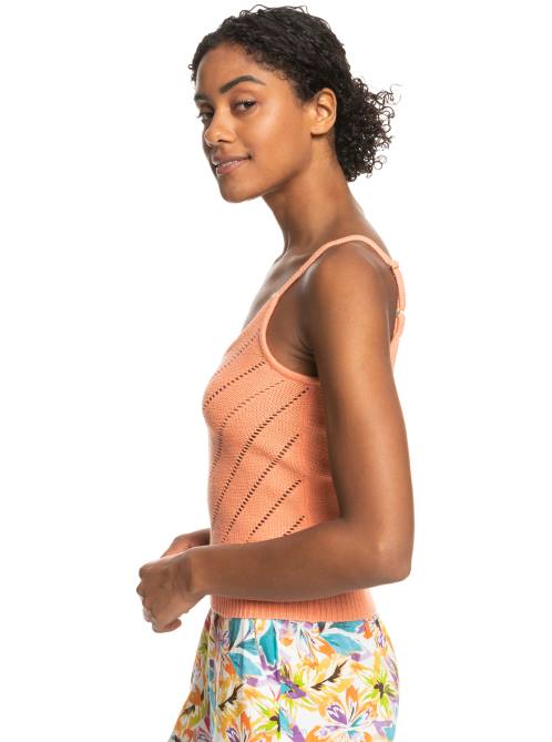 X4FH398 papaya punch Sunrise Club Strappy Tank Women Roxy | Tops