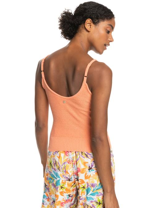 X4FH398 papaya punch Sunrise Club Strappy Tank Women Roxy | Tops