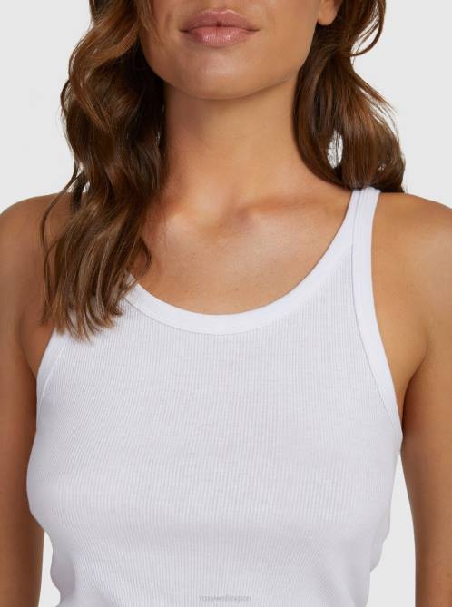 X4FH3 bright white Match Back Rib Knit Top Women Roxy | Tops
