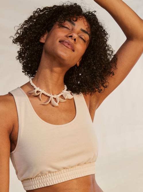 X4FH411 tapioca Next Set Sporty Bralette Top Women Roxy | Tops