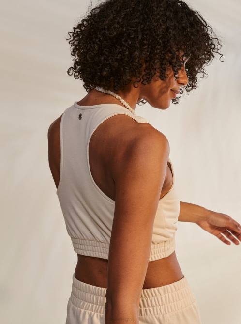 X4FH411 tapioca Next Set Sporty Bralette Top Women Roxy | Tops