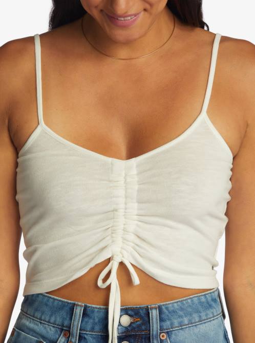 X4FH456 snow white Flirty Feels V-Neck Top Women Roxy | Tops