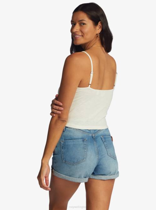 X4FH456 snow white Flirty Feels V-Neck Top Women Roxy | Tops