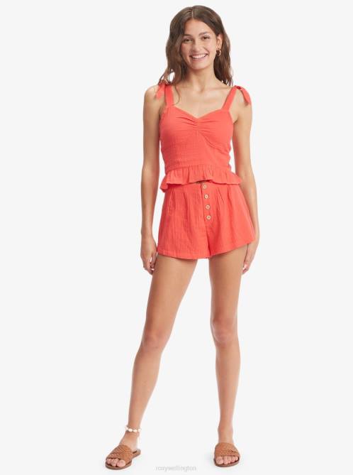 X4FH459 hibiscus Beyond Me Strappy Top Women Roxy | Tops