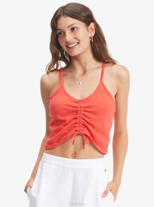 X4FH476 hibiscus Flirty Feels V-Neck Top Women Roxy | Tops