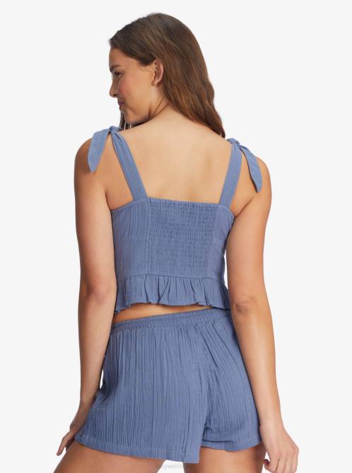 X4FH507 bijou blue Beyond Me Strappy Top Women Roxy | Tops
