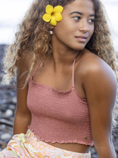 X4FH93 cedar wood Warm Waters Bandeau Top Women Roxy | Tops