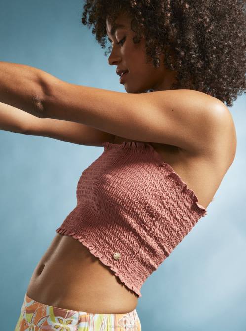 X4FH93 cedar wood Warm Waters Bandeau Top Women Roxy | Tops