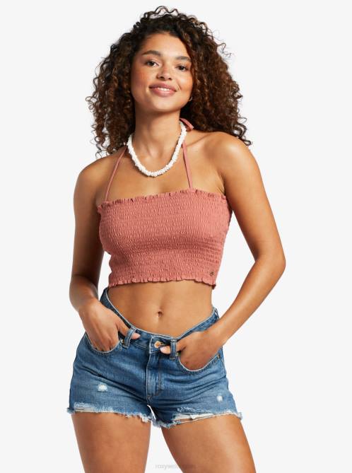 X4FH93 cedar wood Warm Waters Bandeau Top Women Roxy | Tops