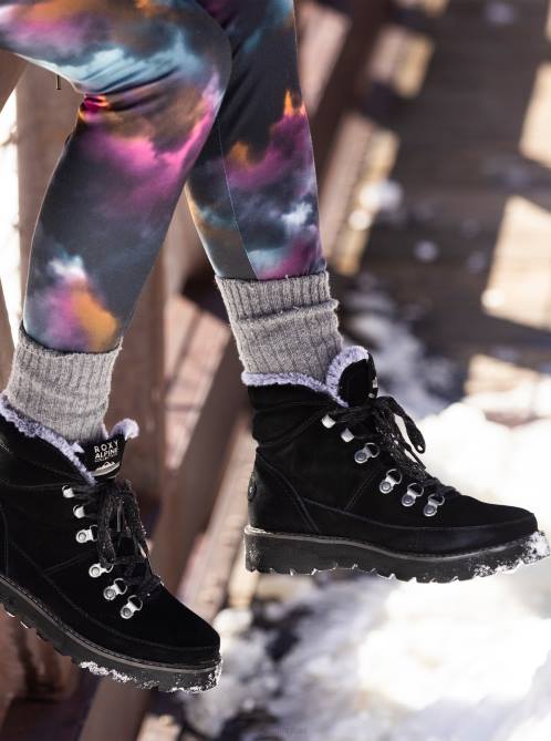 X4FH1369 anthracite Sadie Lace-Up Boots Women Roxy | Boots