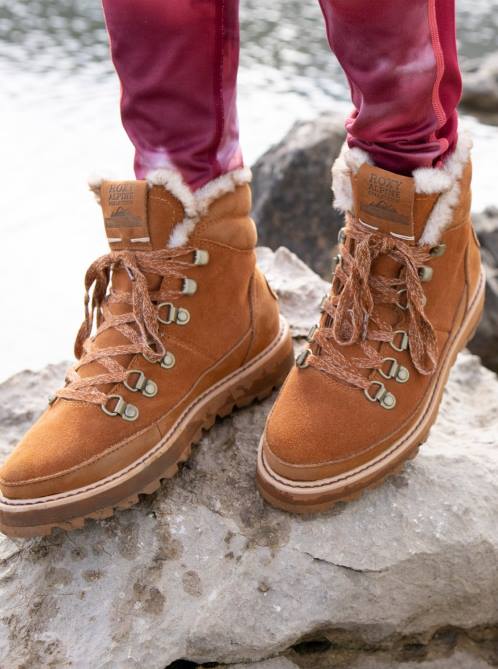 X4FH1379 chestnut brown Sadie Lace-Up Boots Women Roxy | Boots