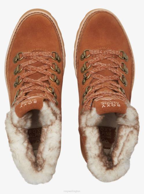 X4FH1379 chestnut brown Sadie Lace-Up Boots Women Roxy | Boots
