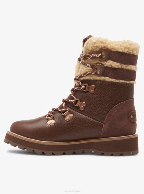 X4FH1426 chocolate Brandi Lace-Up Boots Women Roxy | Boots