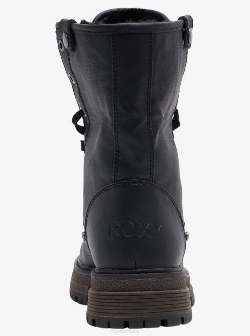 X4FH1465 black Bruna Lace-Up Boots Women Roxy | Boots