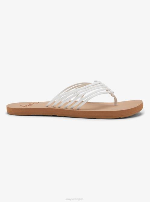 X4FH1206 white Jasmine Flip-Flops Women Roxy | Flip Flops