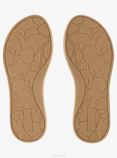 X4FH1213 cream Colbee Hawaii Crochet Sandals Women Roxy | Flip Flops