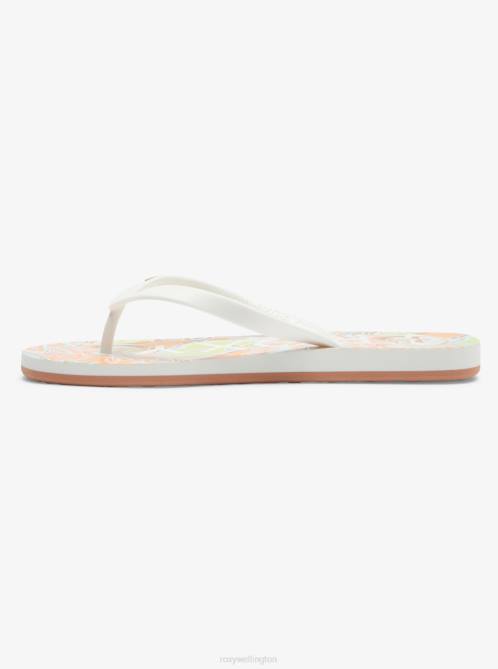 X4FH1214 white/orange/pink Tahiti Flip-Flops Women Roxy | Flip Flops