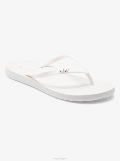 X4FH1216 white Jettie Sandals Women Roxy | Flip Flops