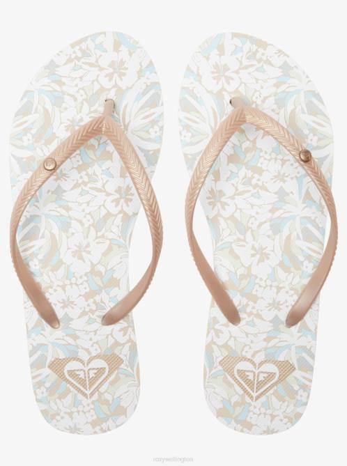 X4FH1223 beige Bermuda Sandals Women Roxy | Flip Flops