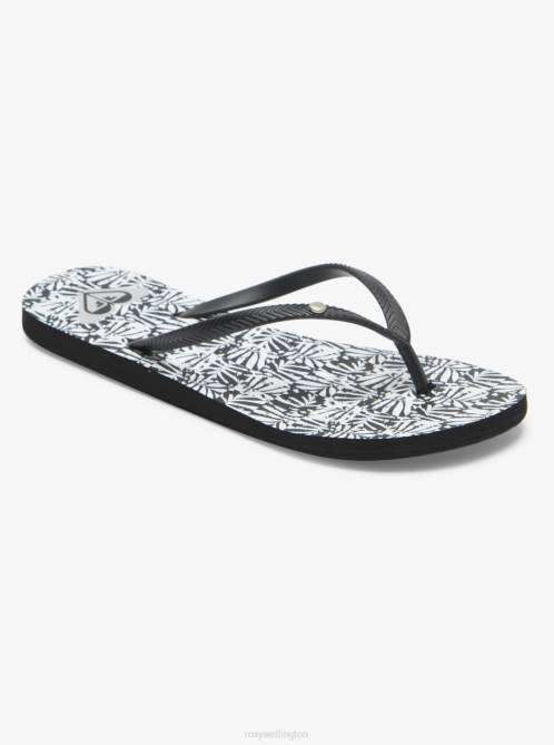 X4FH1224 black/white Bermuda Sandals Women Roxy | Flip Flops