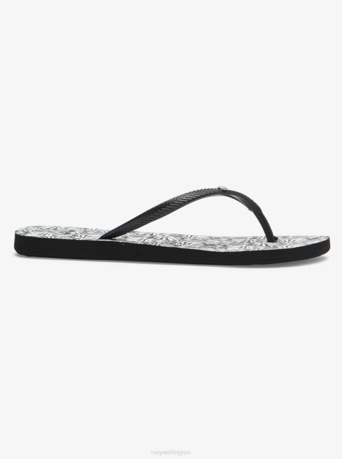 X4FH1224 black/white Bermuda Sandals Women Roxy | Flip Flops