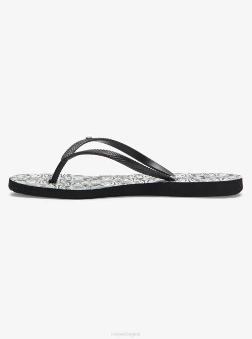 X4FH1224 black/white Bermuda Sandals Women Roxy | Flip Flops