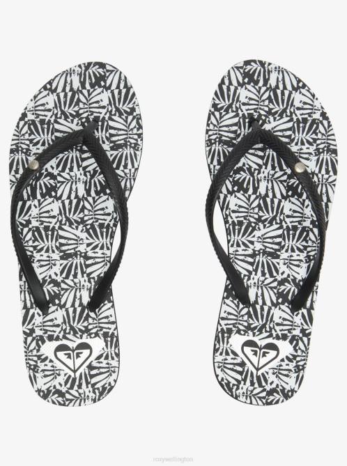 X4FH1224 black/white Bermuda Sandals Women Roxy | Flip Flops