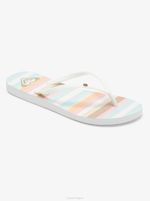 X4FH1227 white/pink/multi Bermuda Sandals Women Roxy | Flip Flops
