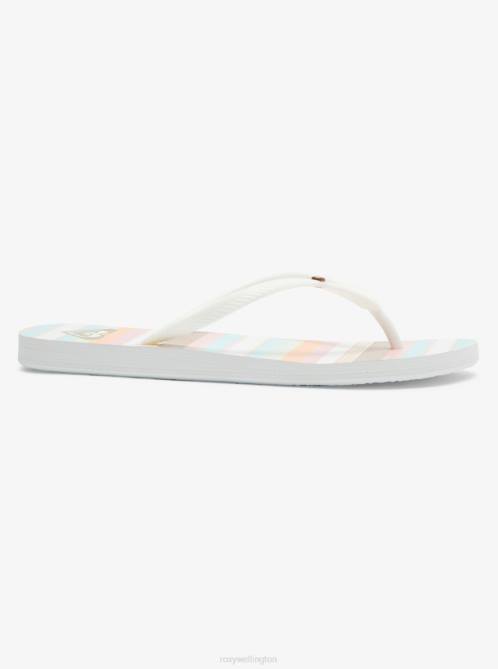 X4FH1227 white/pink/multi Bermuda Sandals Women Roxy | Flip Flops