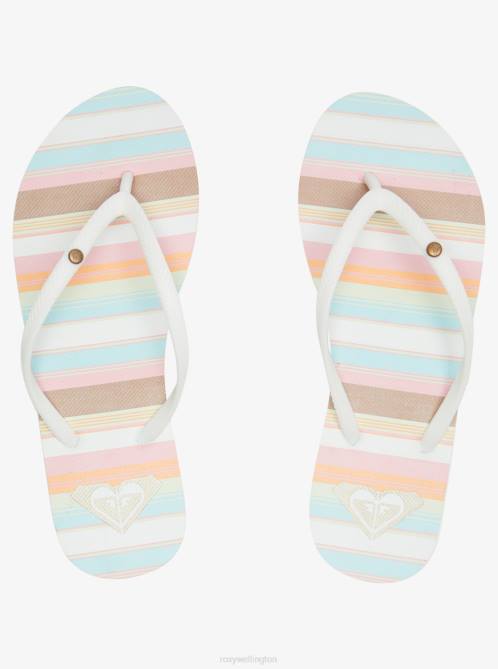 X4FH1227 white/pink/multi Bermuda Sandals Women Roxy | Flip Flops