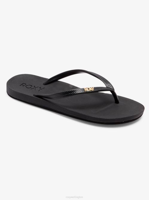 X4FH1249 black Jettie Sandals Women Roxy | Flip Flops