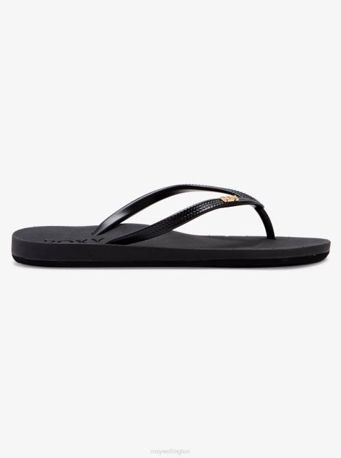 X4FH1249 black Jettie Sandals Women Roxy | Flip Flops