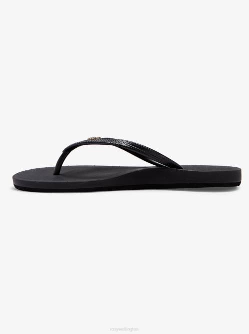 X4FH1249 black Jettie Sandals Women Roxy | Flip Flops