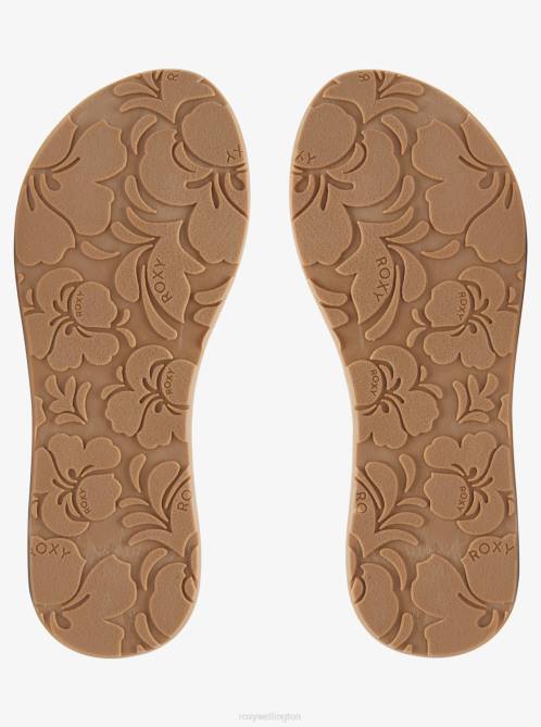 X4FH1255 fall leaf multi Porto Raffia Flip-Flops Women Roxy | Flip Flops