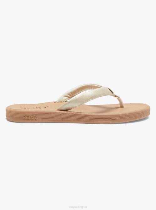 X4FH1265 gold Solana Sandals Women Roxy | Flip Flops