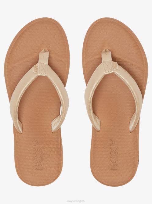 X4FH1265 gold Solana Sandals Women Roxy | Flip Flops