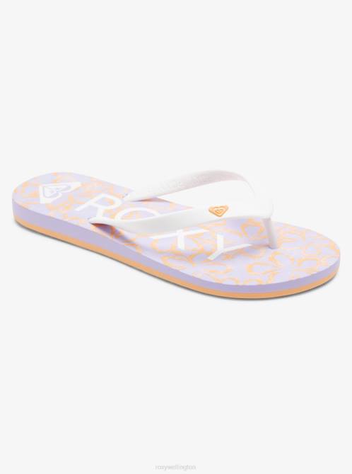 X4FH1273 white/lavender Tahiti Flip-Flops Women Roxy | Flip Flops