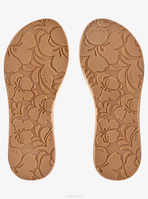 X4FH1277 multi Porto Raffia Flip-Flops Women Roxy | Flip Flops