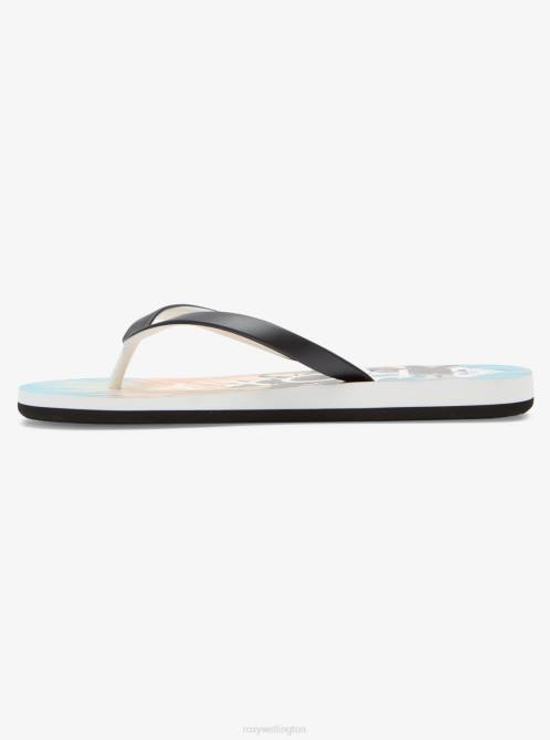 X4FH1287 black print Tahiti Flip-Flops Women Roxy | Flip Flops