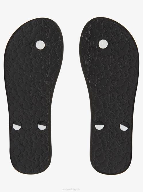 X4FH1287 black print Tahiti Flip-Flops Women Roxy | Flip Flops