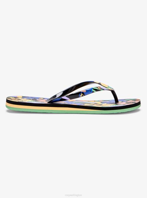 X4FH1289 black multi Portofino Flip-Flops Women Roxy | Flip Flops
