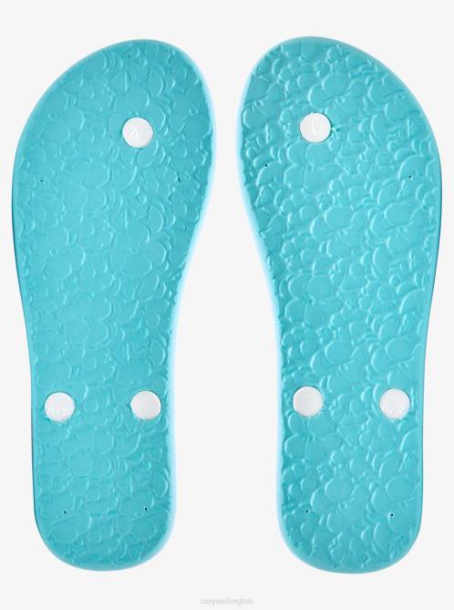 X4FH1293 white/pink/floral print Tahiti Flip-Flops Women Roxy | Flip Flops