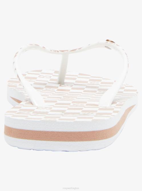X4FH1294 brown/white Portofino Flip-Flops Women Roxy | Flip Flops