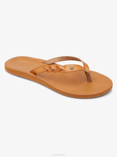 X4FH1297 tan/brown Liza Flip-Flops Women Roxy | Flip Flops