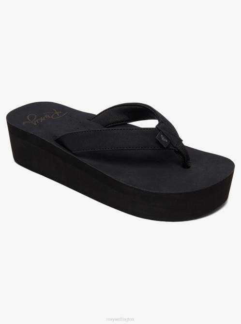 X4FH1323 black Melinda Platform Sandals Women Roxy | Flip Flops