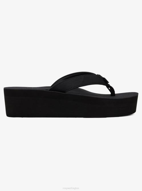 X4FH1323 black Melinda Platform Sandals Women Roxy | Flip Flops
