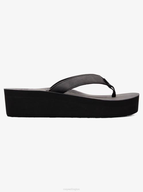 X4FH1323 black Melinda Platform Sandals Women Roxy | Flip Flops